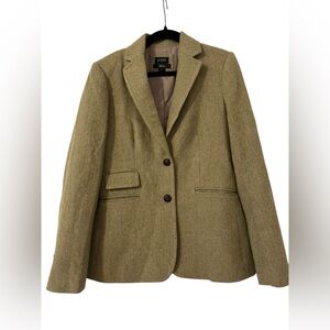 J.Crew Green Tweed Jacket Wool Blend Blazer Women’s